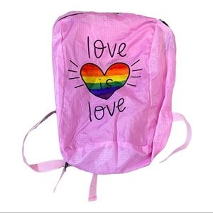Pink ‘Love is Love’ zipper backpack 🎒